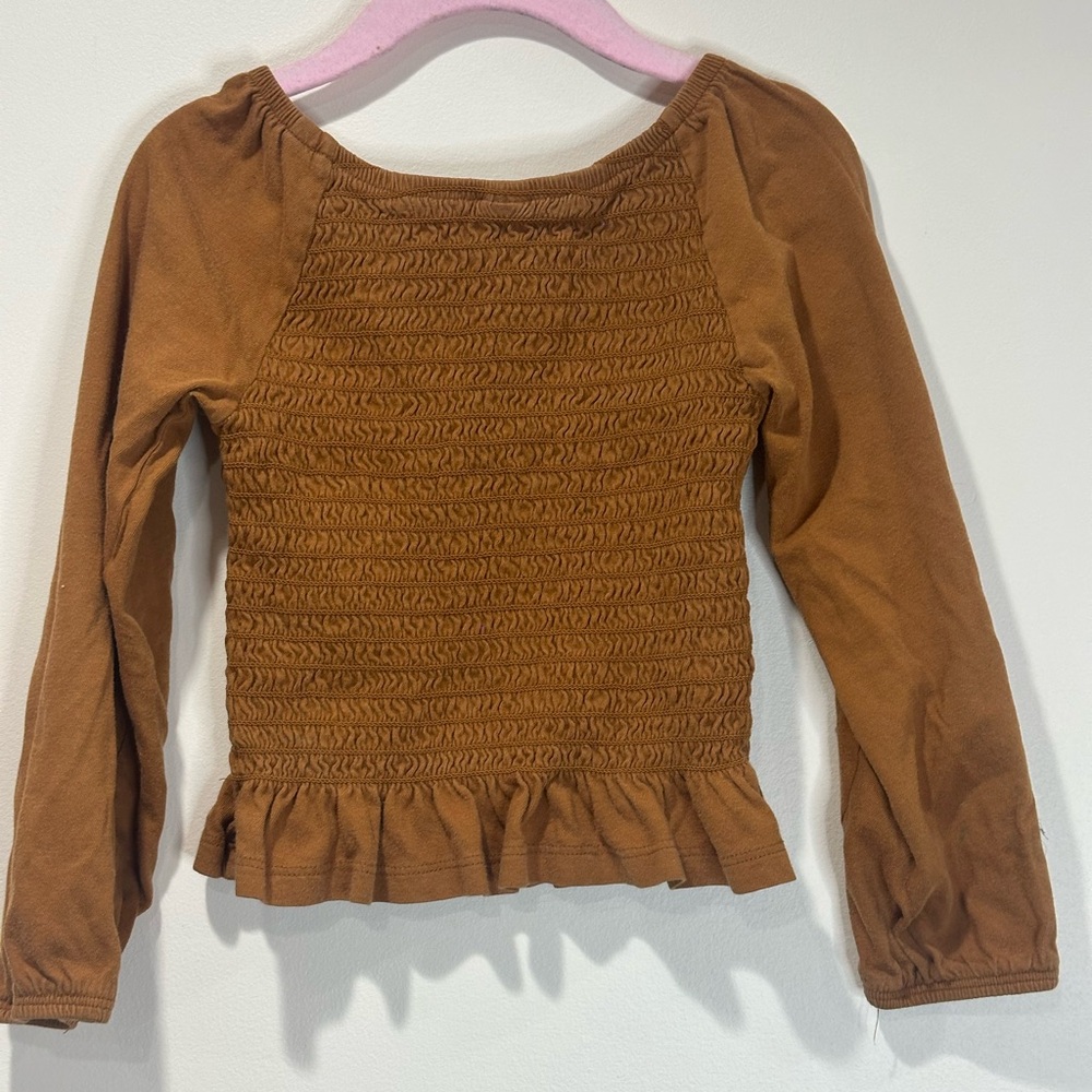 Old Navy Girls Smocked Peplum Long Sleeve Top – Size XS (5)